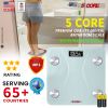 5 Core Digital Scale for Body Weight; Precision Bathroom Weighing Bath Scale; Step-On Technology; High Capacity - 400 lbs. Large Display; Batteries In